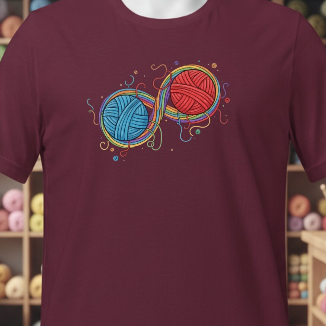 Infinity Yarn T-Shirt Maroon t-shirt