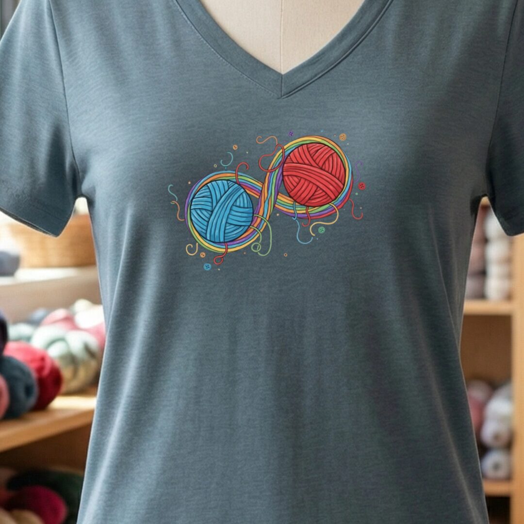 Infinity Yarn V-Neck T-Shirt Slate t-shirt
