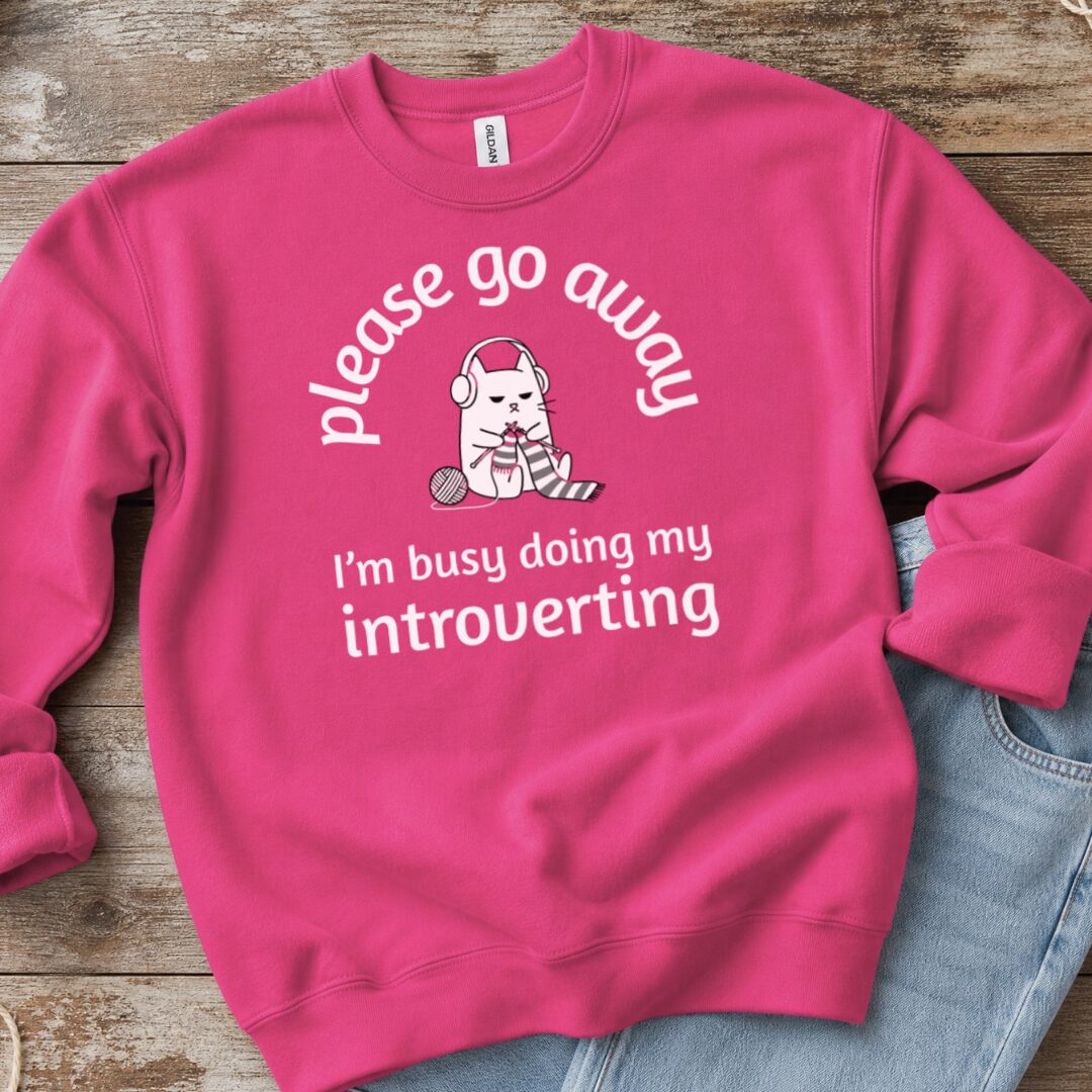 Introverting Sweatshirt Bright Pink t-shirt