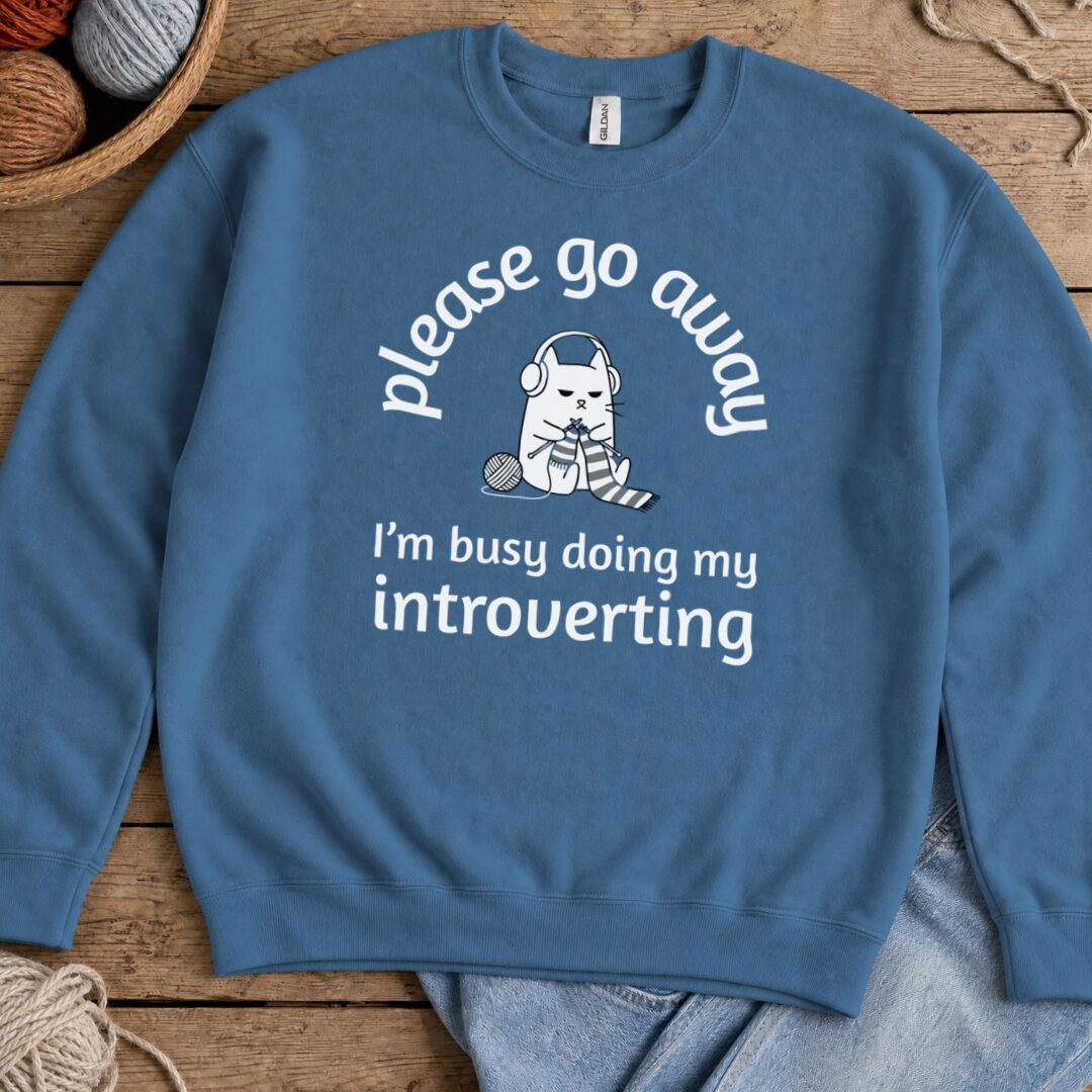 Introverting Sweatshirt Indigo Blue t-shirt
