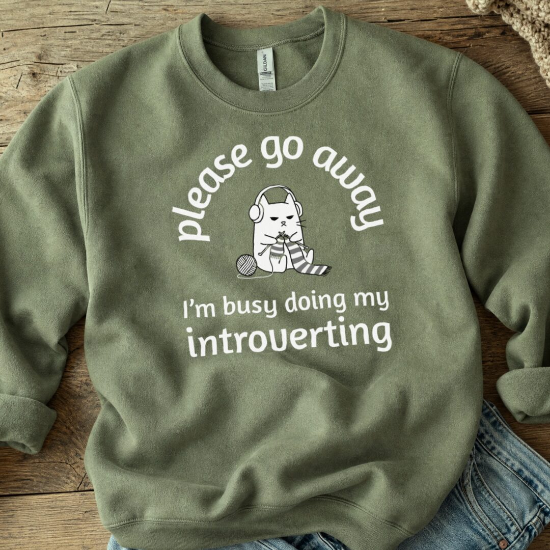 Introverting Sweatshirt Military Green t-shirt
