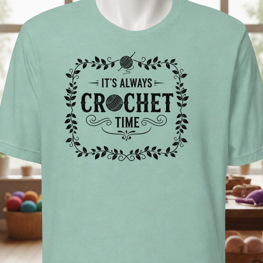 It's Always Crochet Time T-Shirt Sea Breeze t-shirt