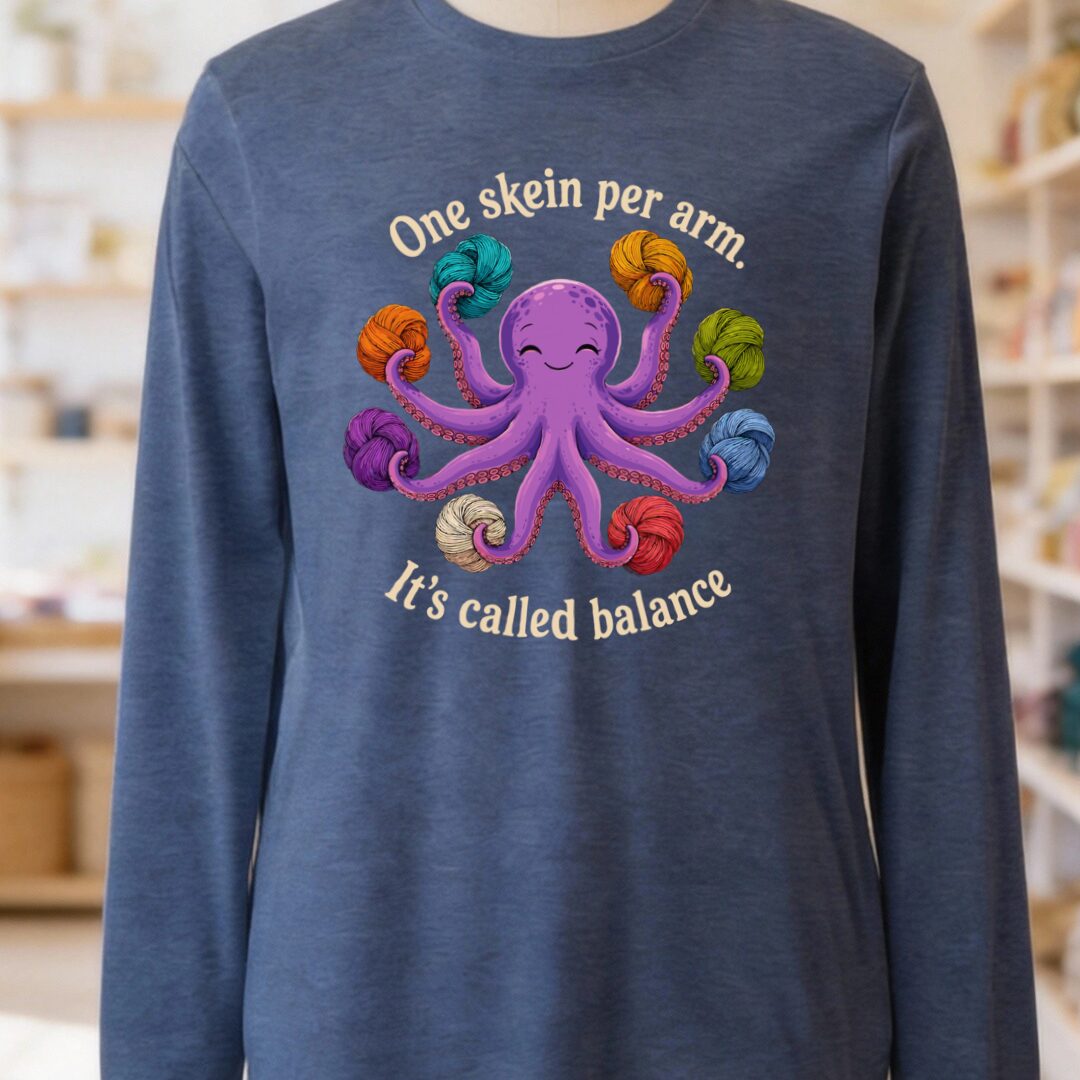 It's Called Balance Long Sleeve Tee Navy t-shirt