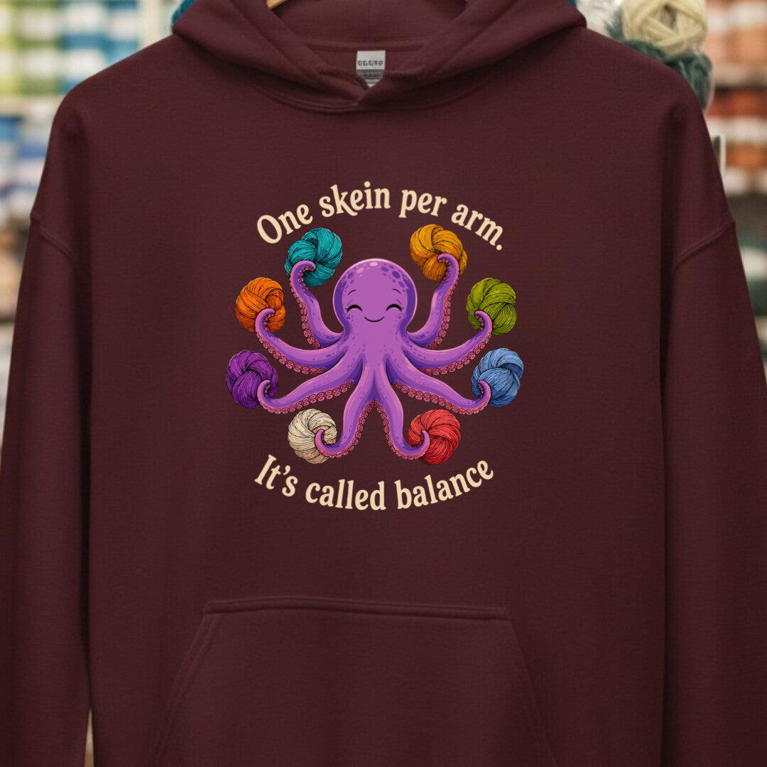 It's Called Balance Maroon Hoodie.jpg