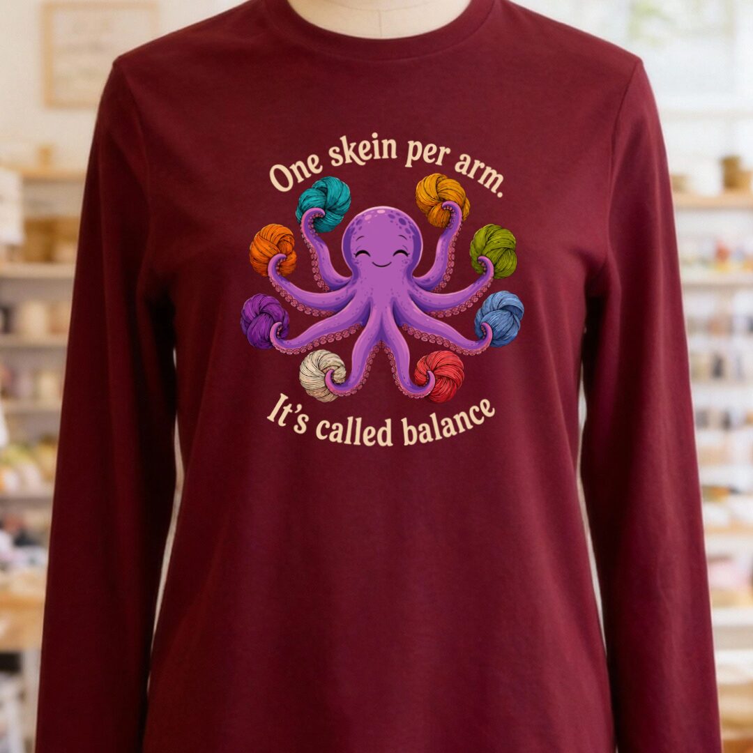 It's Called Balance Long Sleeve Tee Maroon t-shirt