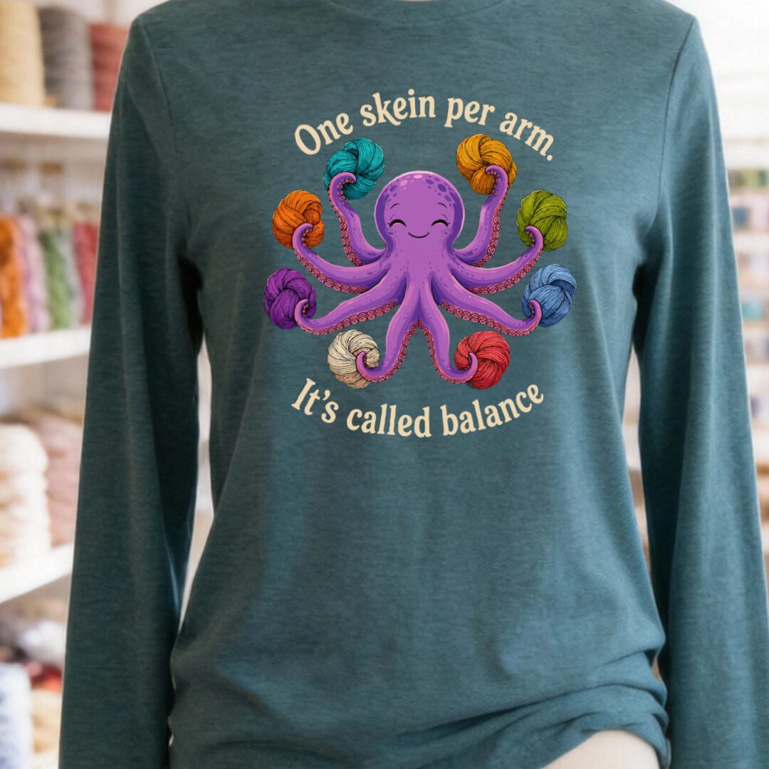 It's Called Balance Long Sleeve Tee Teal Blue t-shirt