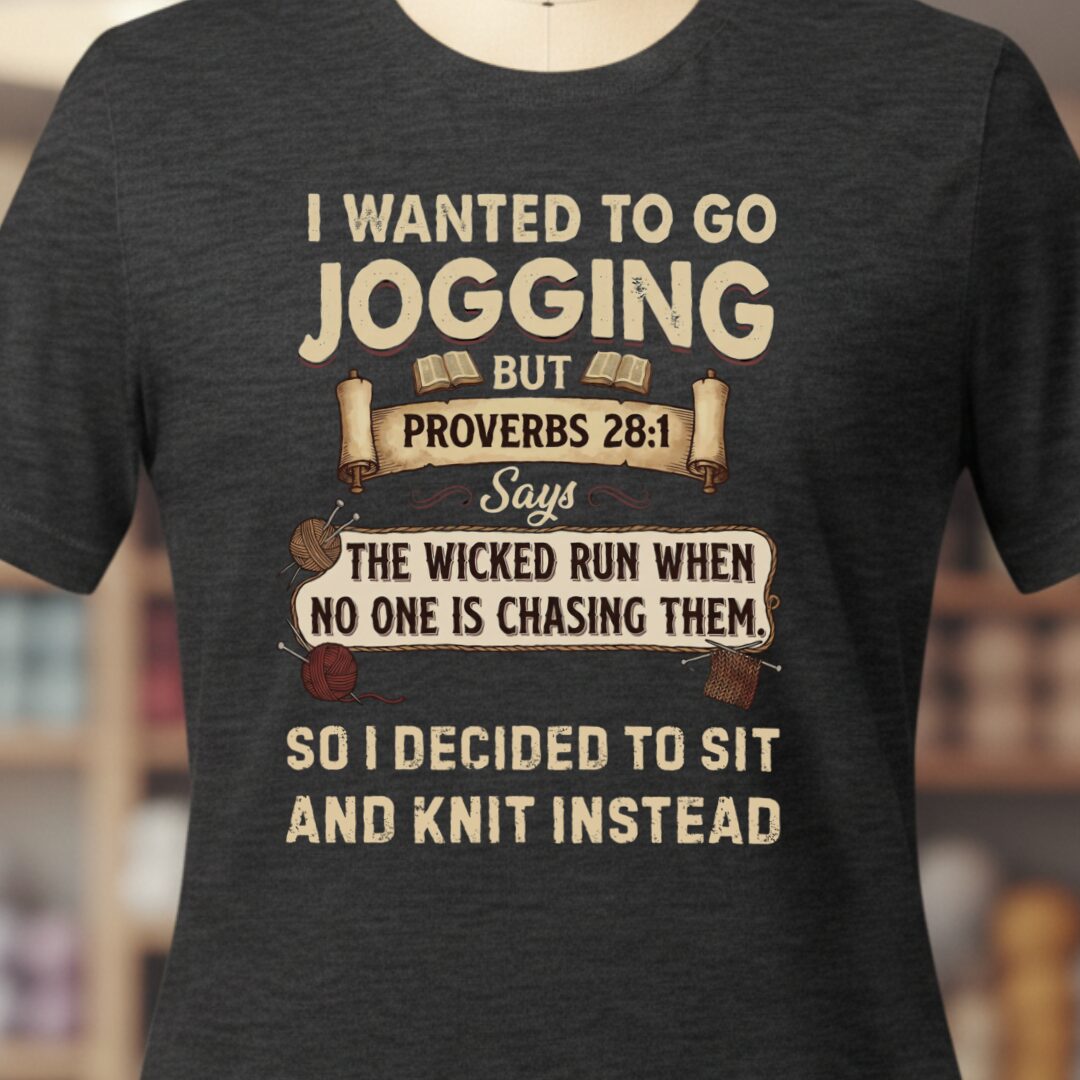 Jogging Proverb 28:1 T-Shirt Dark Grey t-shirt