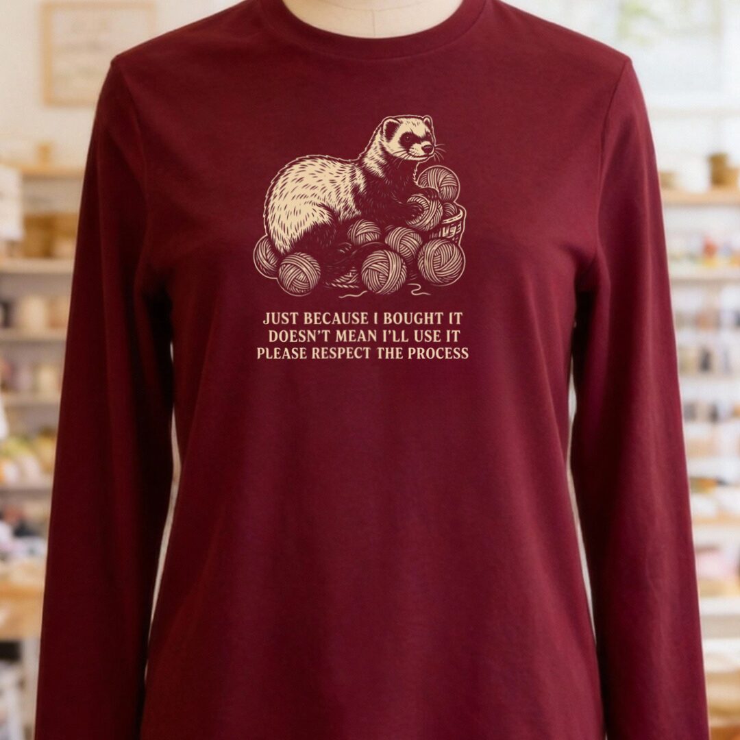 Just Because Long Sleeve Tee Maroon t-shirt