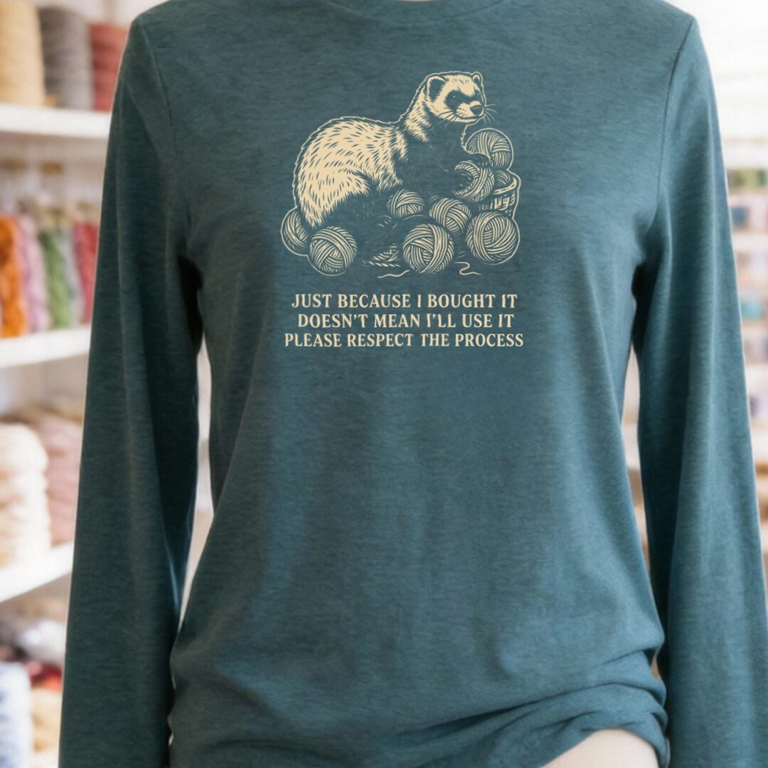 Just Because Long Sleeve Tee Teal Blue t-shirt