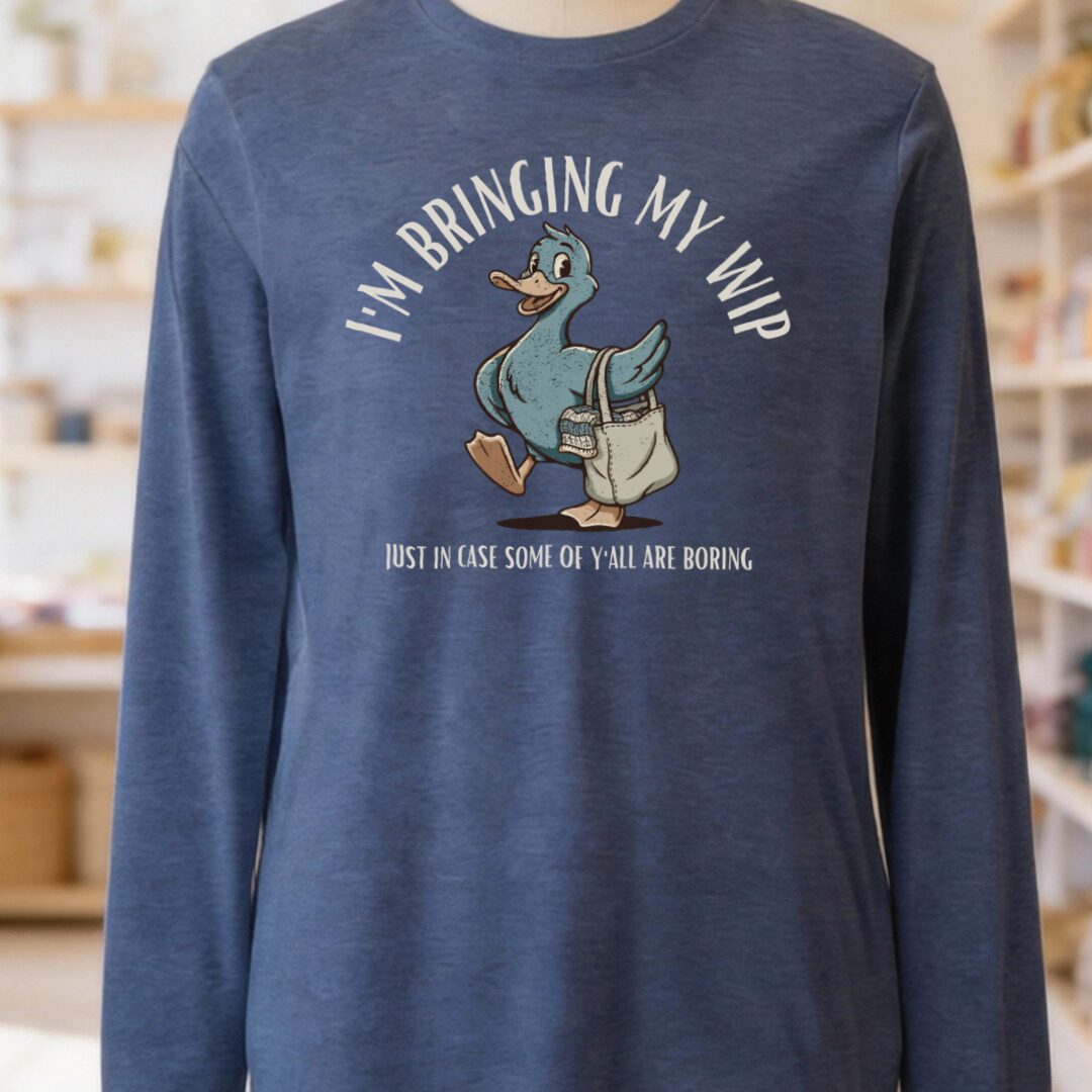 Just In Case Heather Navy Long Sleeve Tee.jpg
