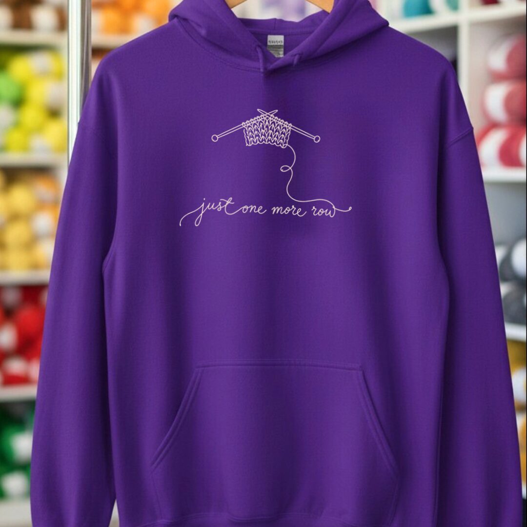 Just One More Row Hoodie Purple t-shirt