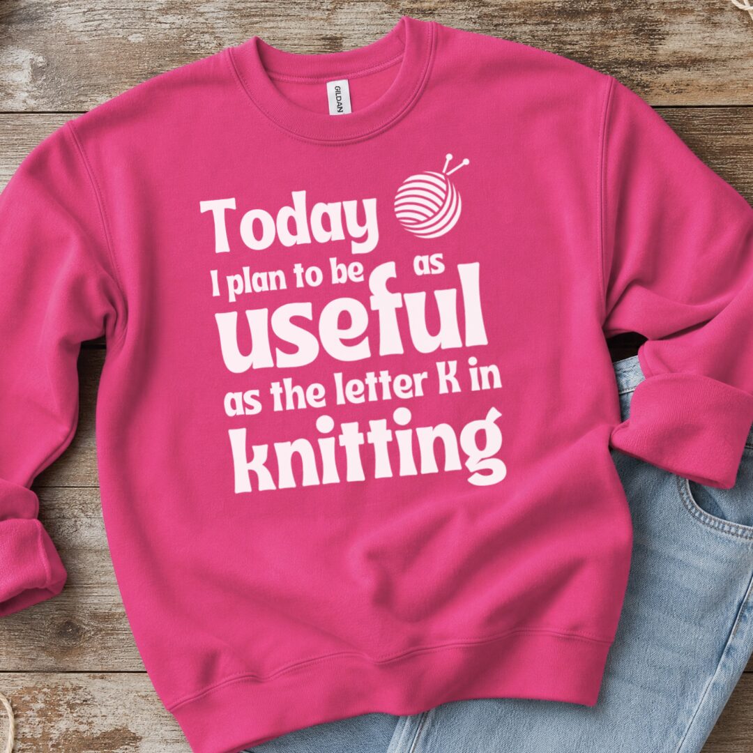 K in Knitting Sweatshirt Bright Pink t-shirt
