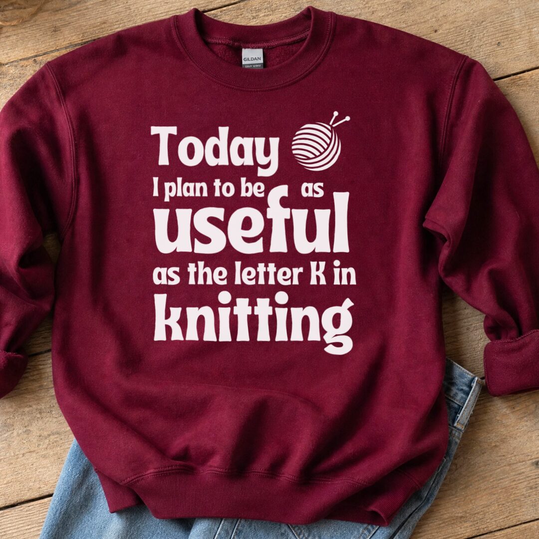 K in Knitting Sweatshirt Maroon t-shirt