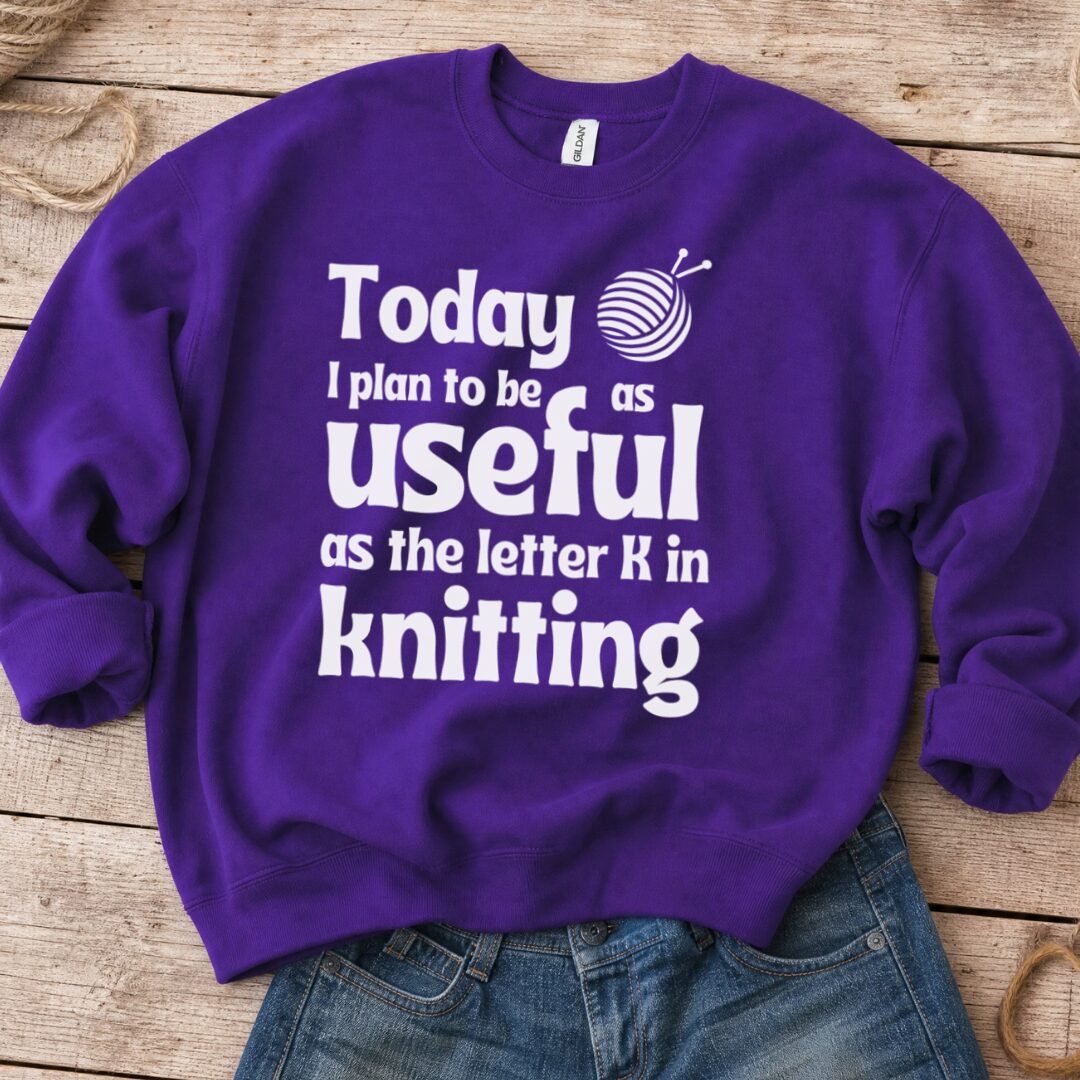 K in Knitting Sweatshirt Purple t-shirt