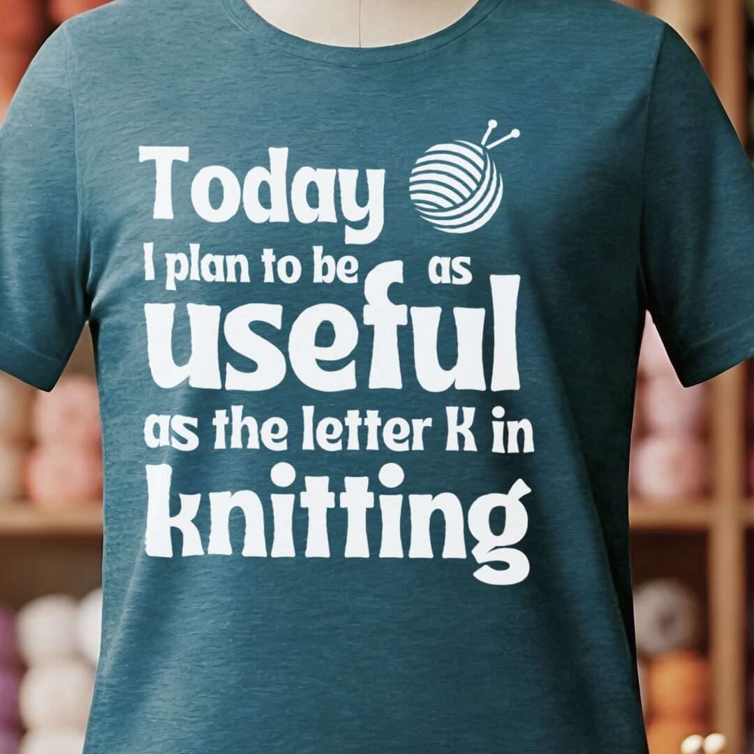 K in Knitting T-Shirt Teal Blue t-shirt