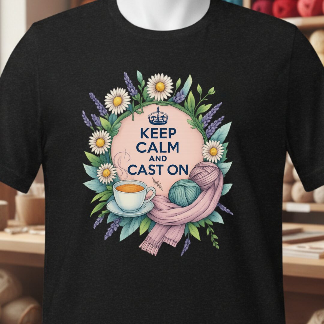 Keep Calm and Cast On T-Shirt Black t-shirt