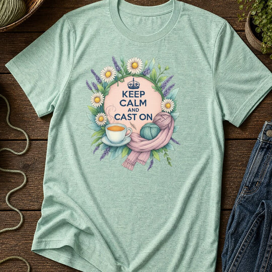 Keep Calm and Cast On T-Shirt Sea Breeze t-shirt