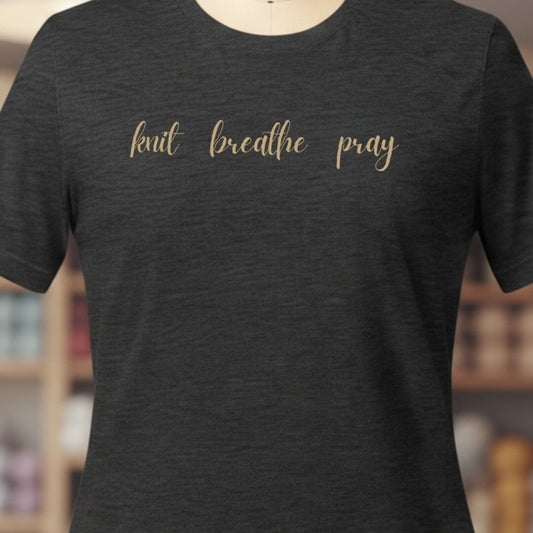 Knit Breathe Pray T-Shirt Dark Grey t-shirt