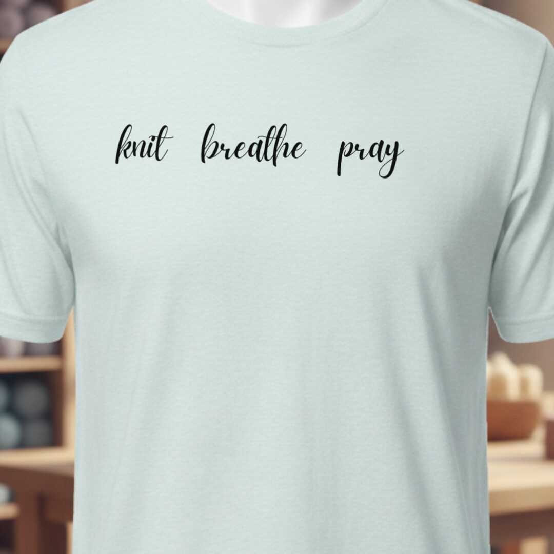 Knit Breathe Pray T-Shirt Ice Blue t-shirt