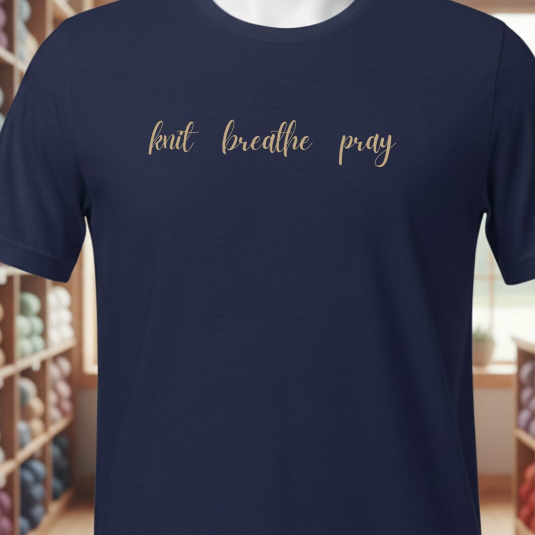 Knit Breathe Pray T-Shirt Navy t-shirt
