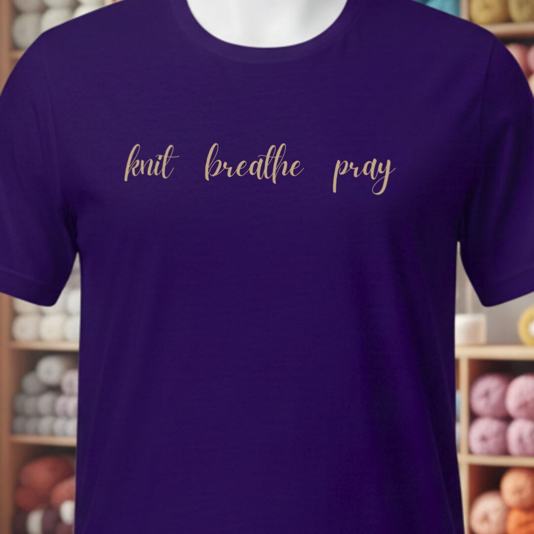 Knit Breathe Pray T-Shirt Purple t-shirt