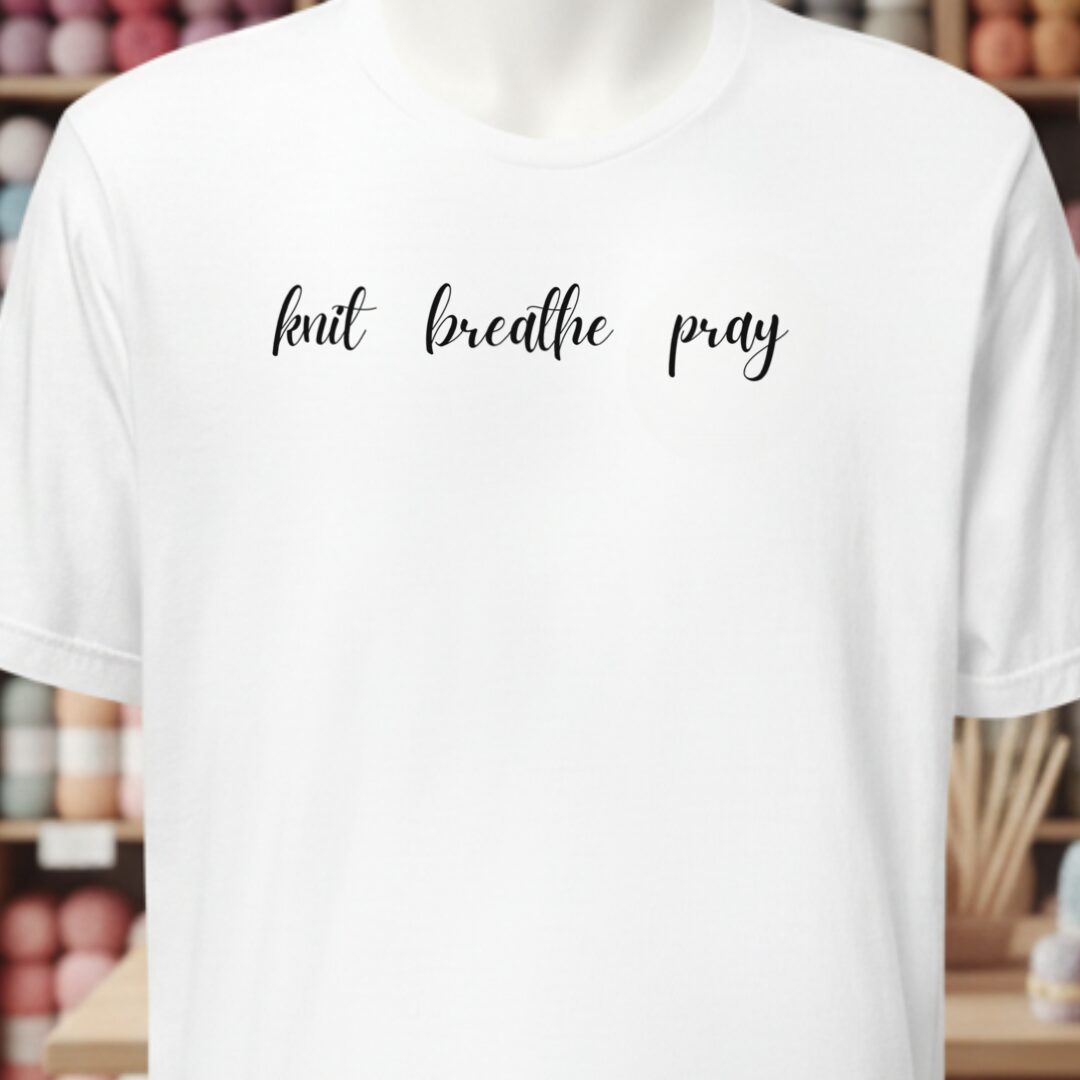 Knit Breathe Pray T-Shirt White t-shirt