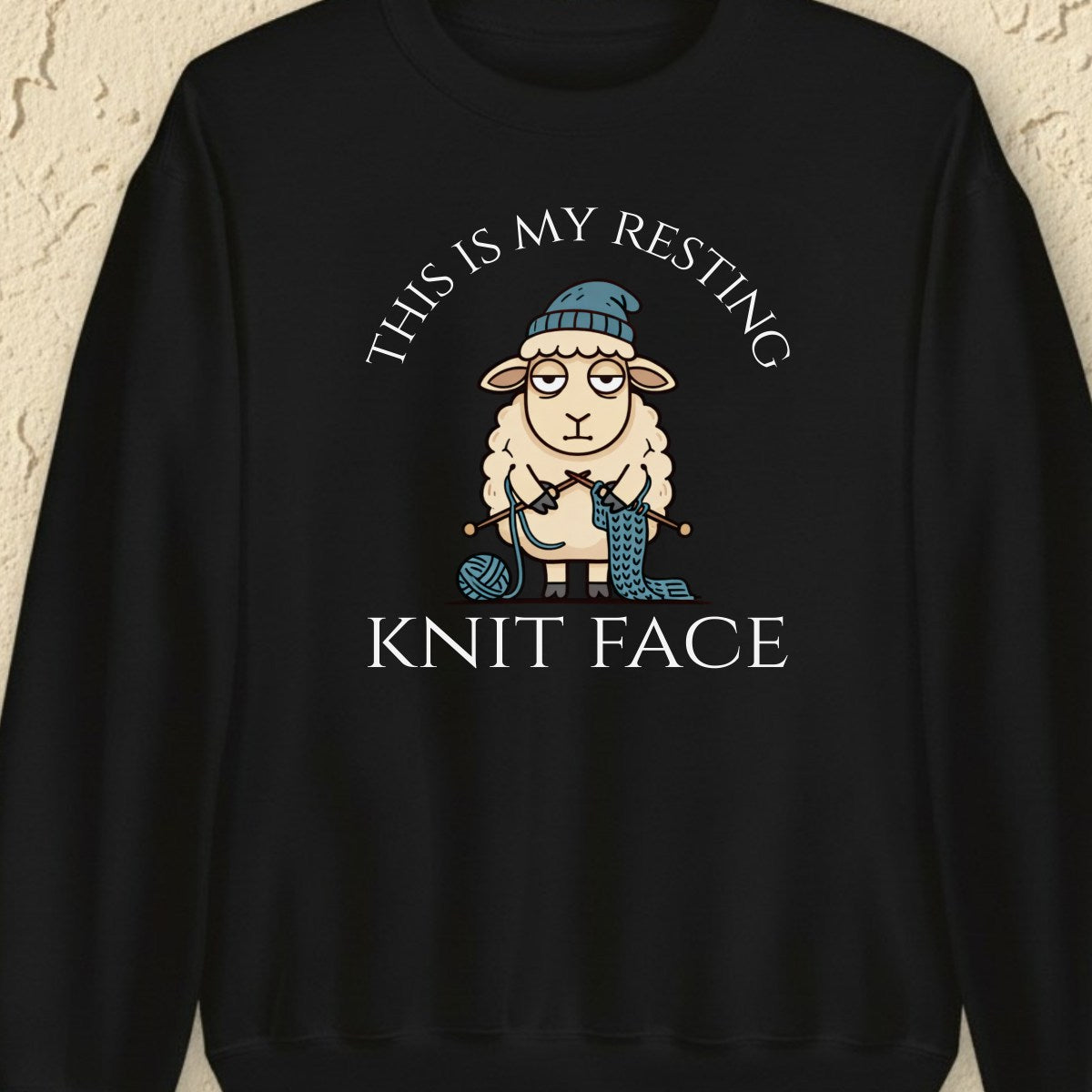 Knit Face Black Sweatshirt.jpg