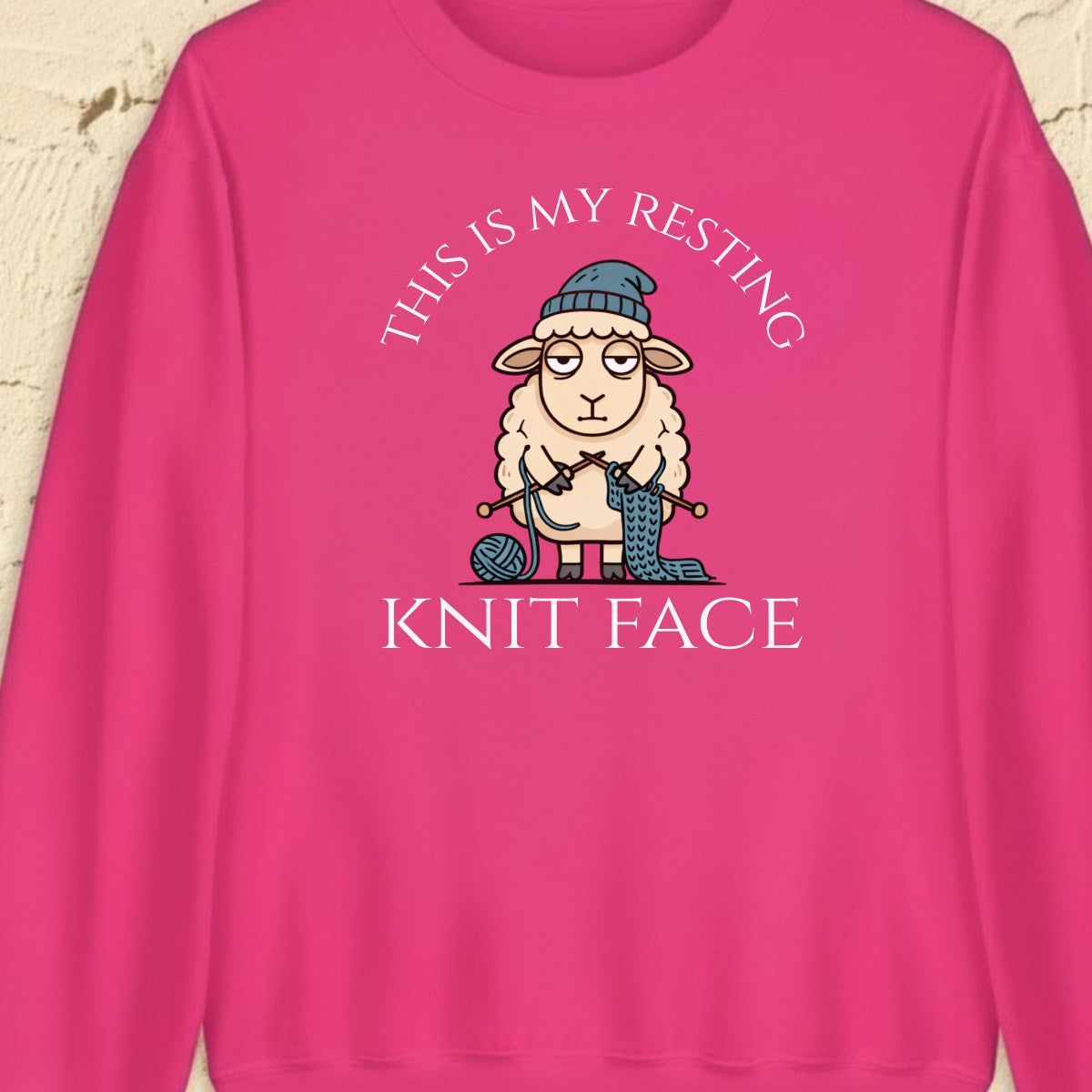 Knit Face Bright Pink Sweatshirt.jpg