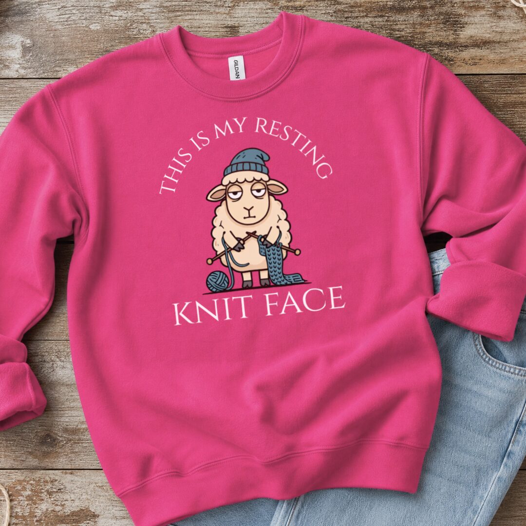 Knit Face Sweatshirt Bright Pink t-shirt