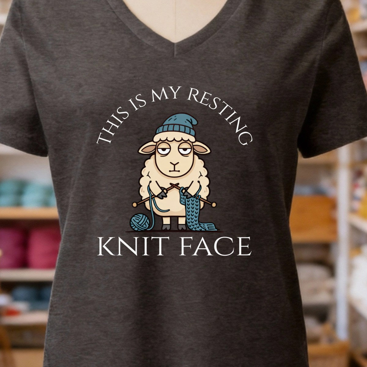 Knit Face Dark Grey V Neck.jpg