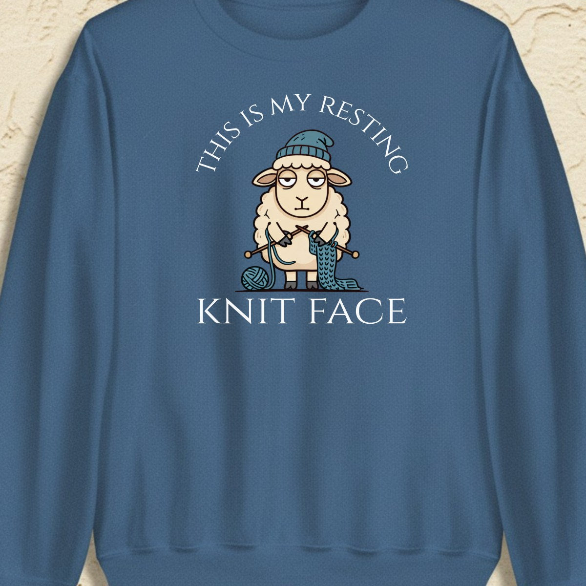 Knit Face Indigo Blue Sweatshirt.jpg
