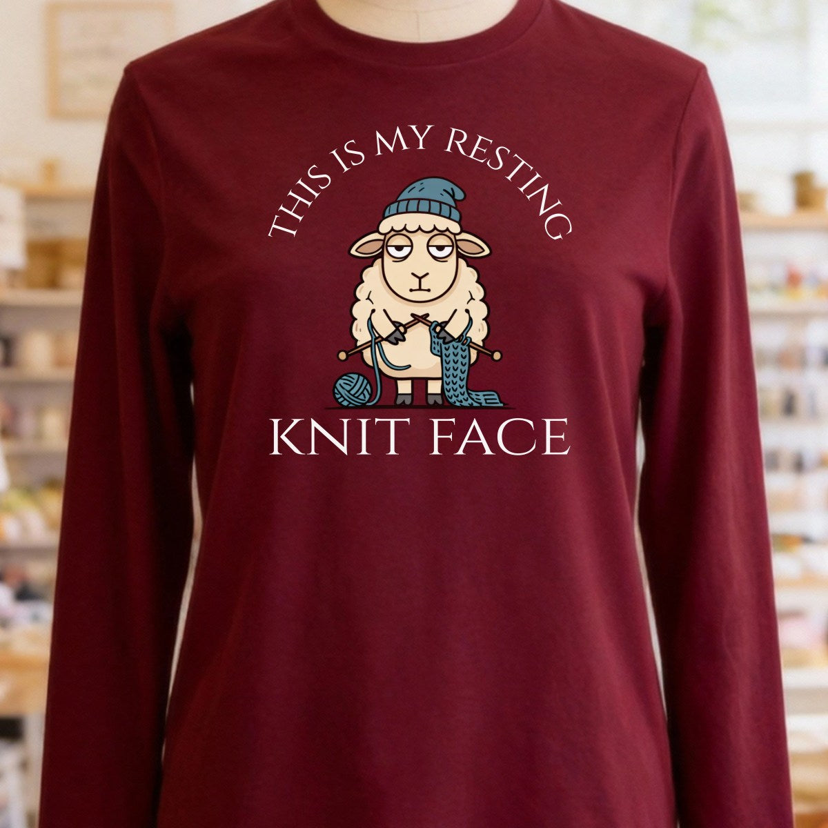 Knit Face Maroon Long Sleeve Tee.jpg