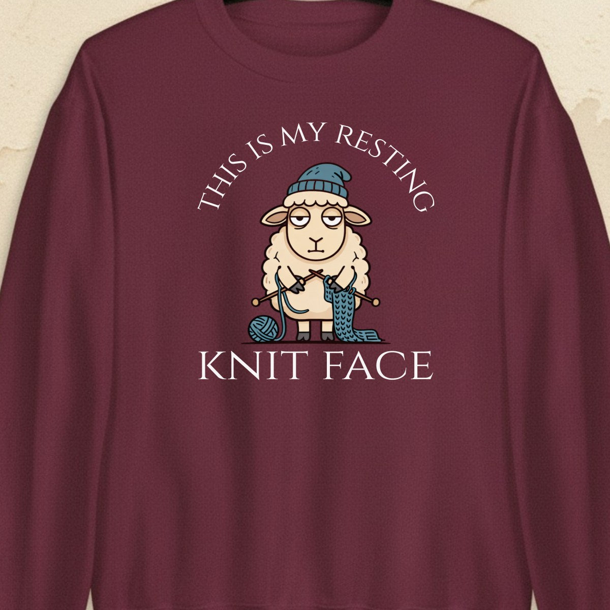 Knit Face Maroon Sweatshirt.jpg