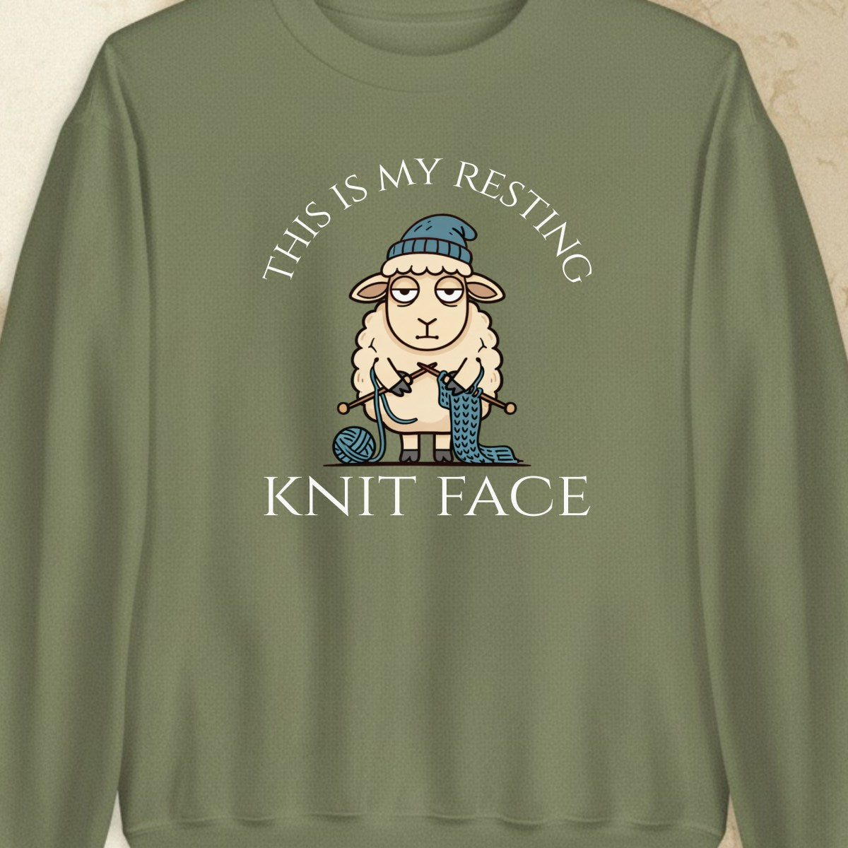 Knit Face Military Green Sweatshirt.jpg