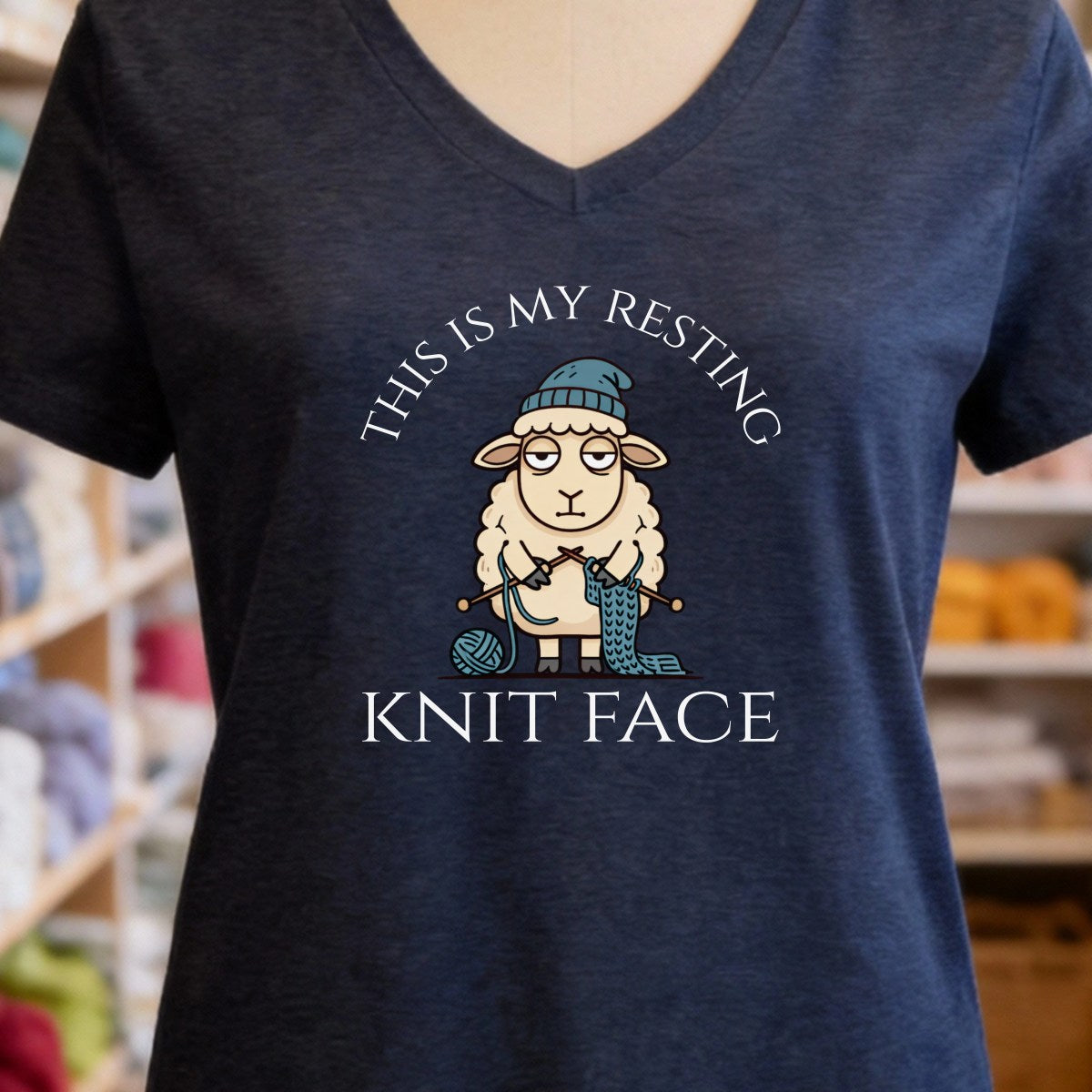 Knit Face Navy V Neck.jpg
