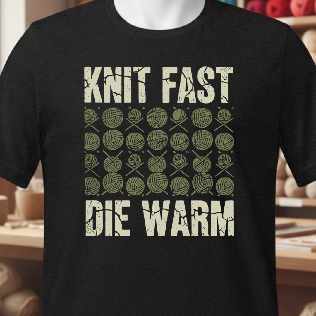 Knit Fast Die Warm T-Shirt Black t-shirt