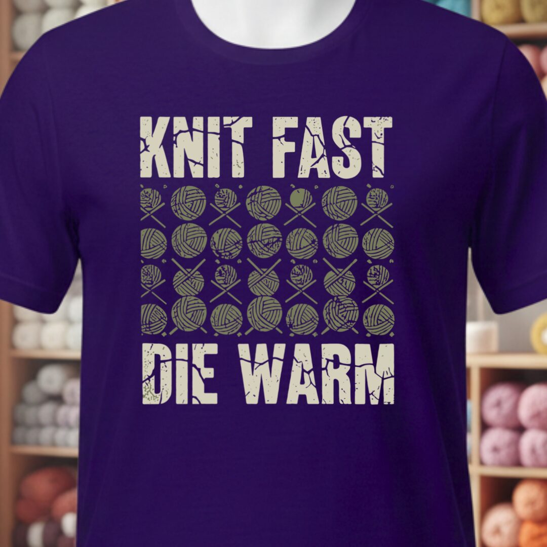 Knit Fast Die Warm T-Shirt Purple t-shirt