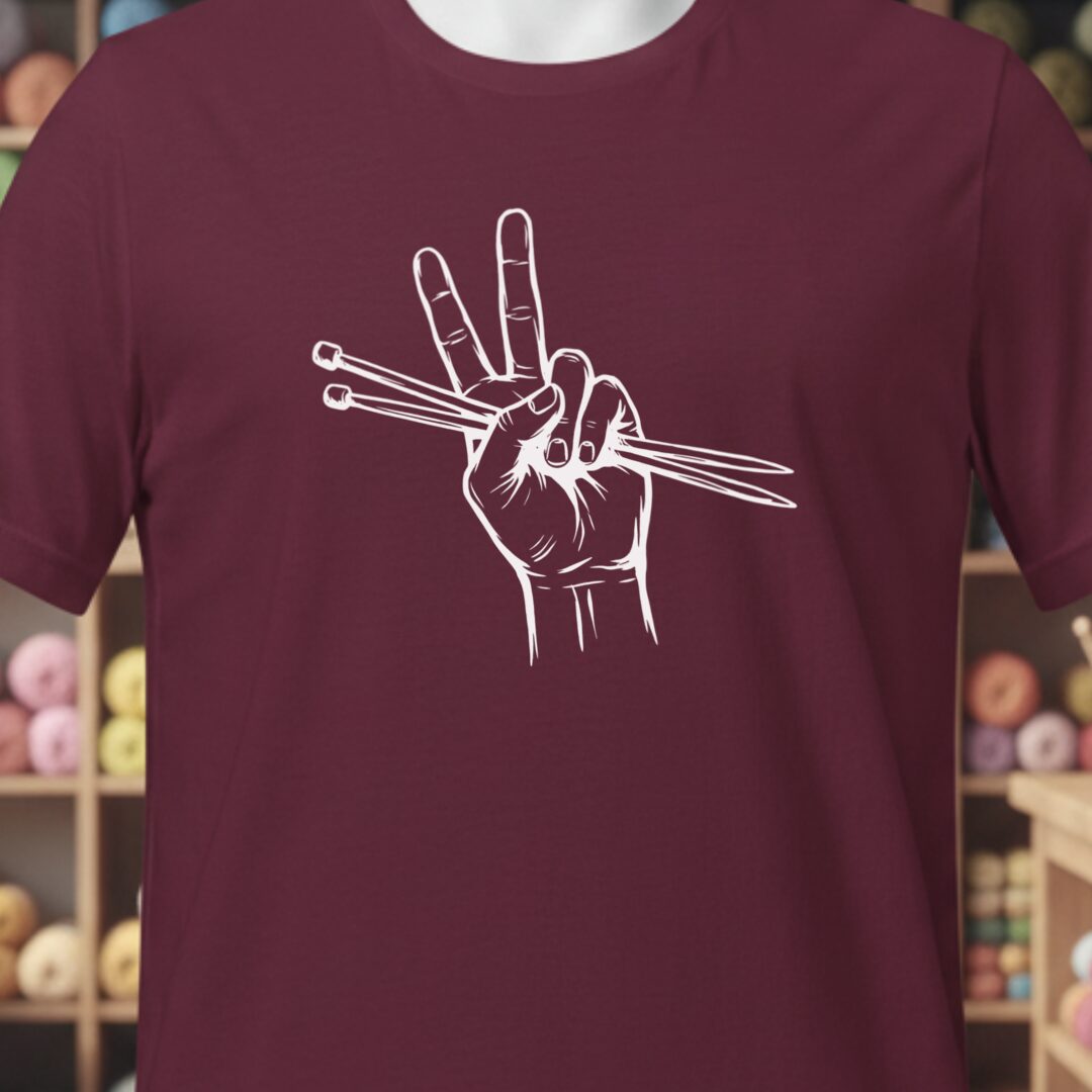 Knit For Peace T-Shirt Maroon t-shirt