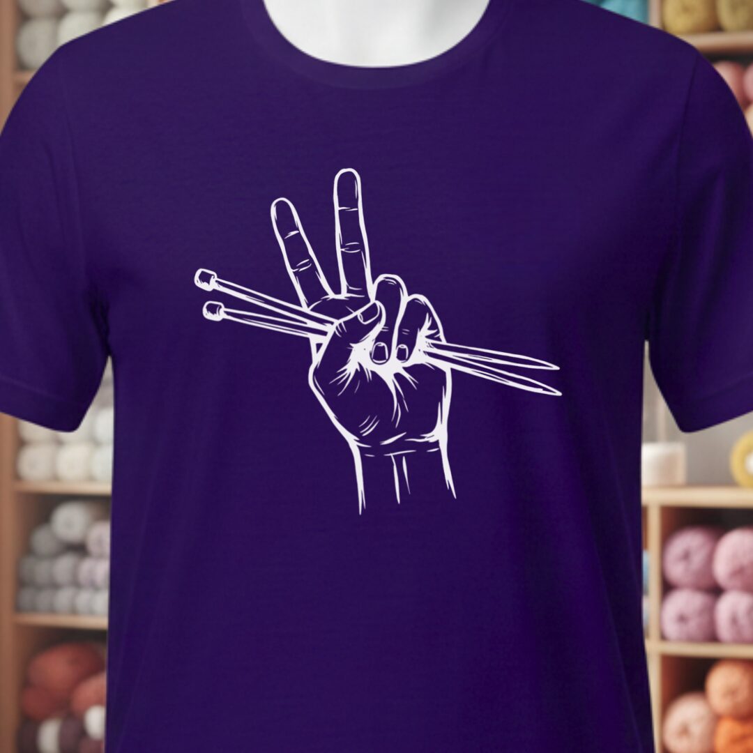 Knit For Peace T-Shirt Purple t-shirt