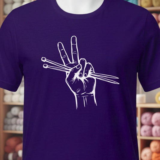 Knit For Peace T-Shirt Purple t-shirt