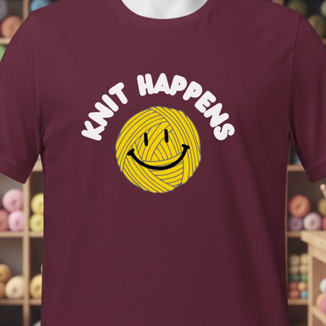 Knit Happens T-Shirt Maroon t-shirt
