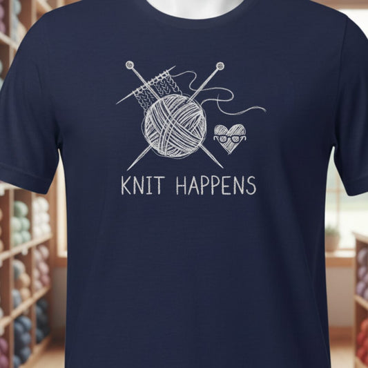 Knit Happens Sketch T-Shirt Navy t-shirt