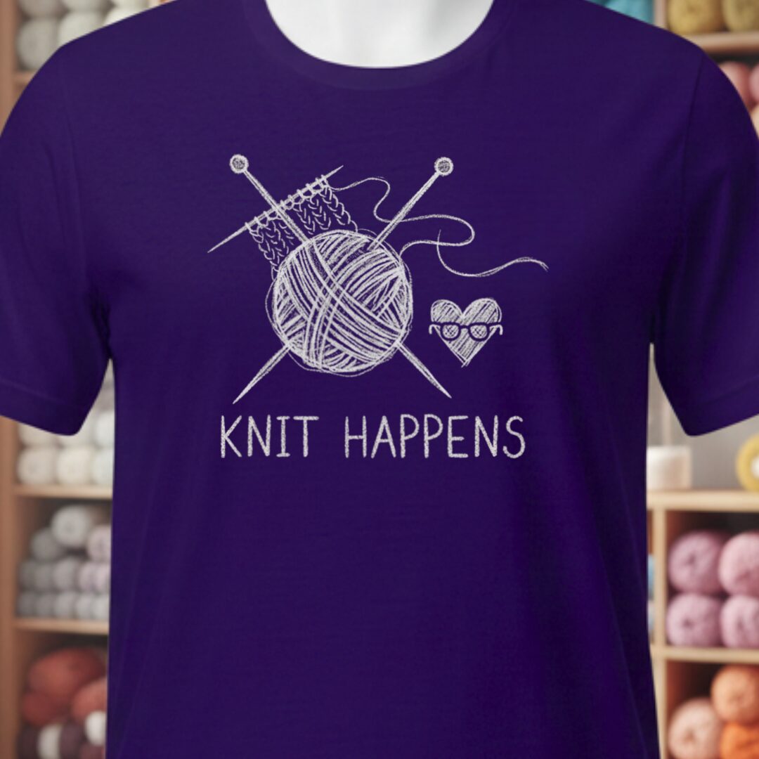 Knit Happens Sketch T-Shirt Purple t-shirt