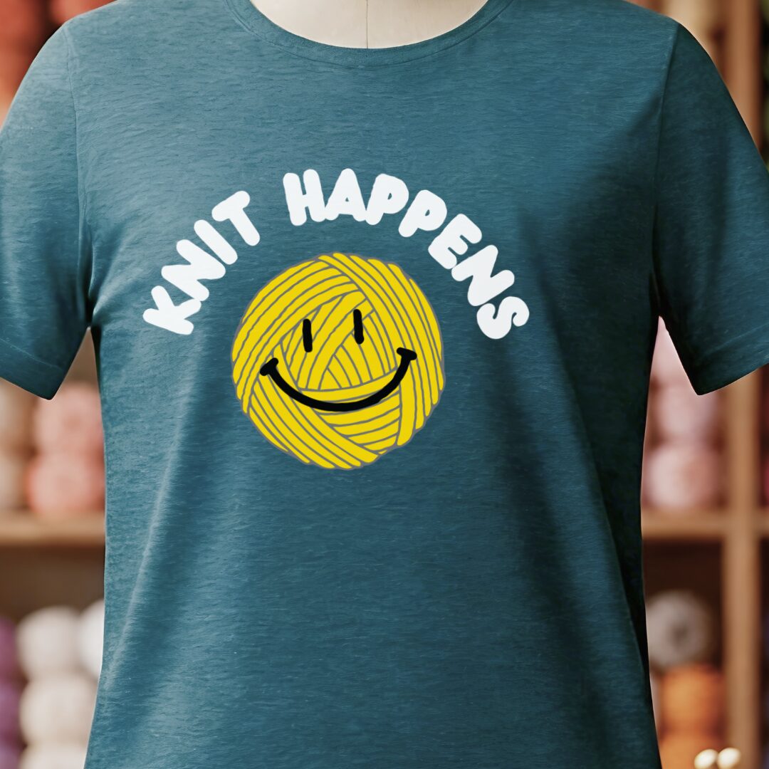 Knit Happens T-Shirt Teal Blue t-shirt