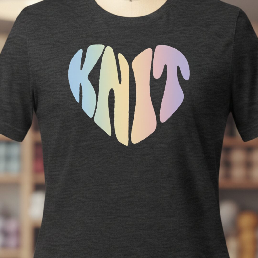 Knit Heart Pastel T-Shirt Dark Grey t-shirt