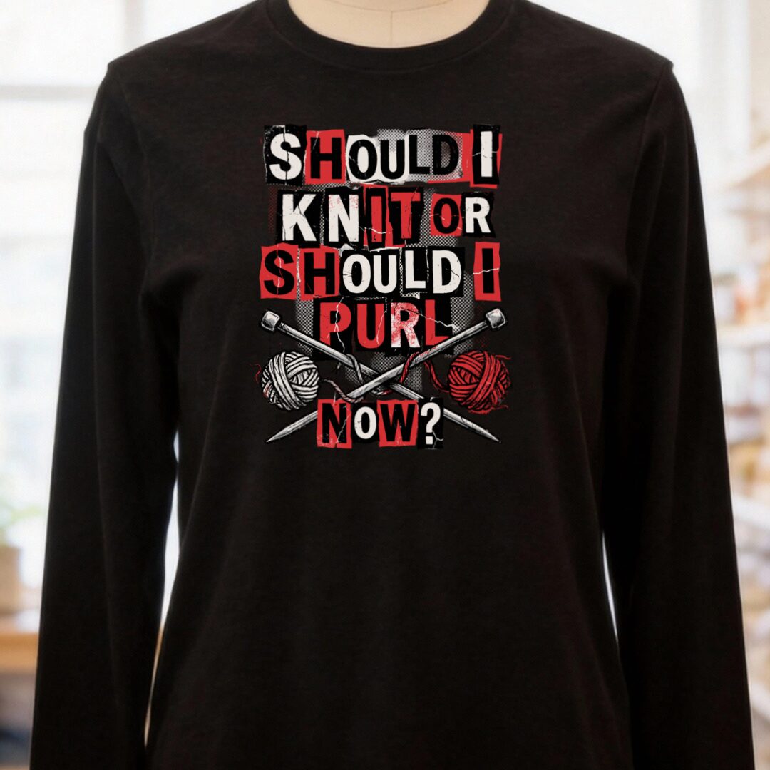 Knit Or Purl Rock Long Sleeve Tee Black t-shirt