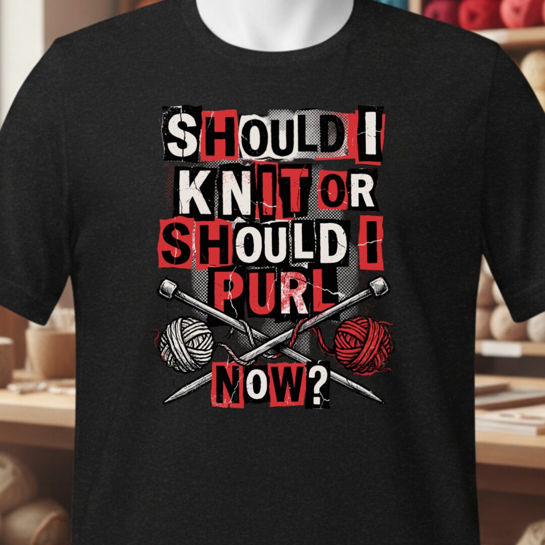 Knit Or Purl Rock T-Shirt Black t-shirt
