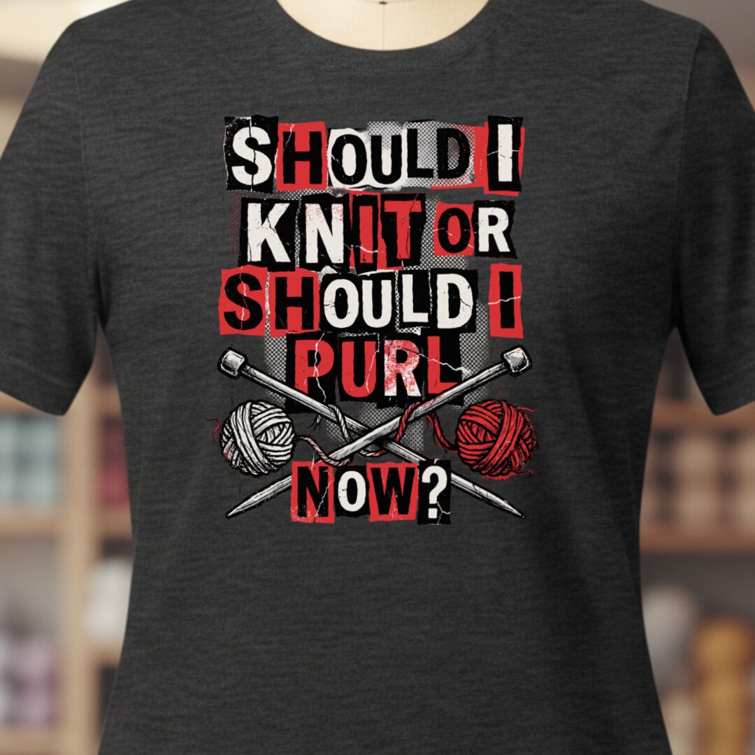 Knit Or Purl Rock T-Shirt Dark Grey t-shirt
