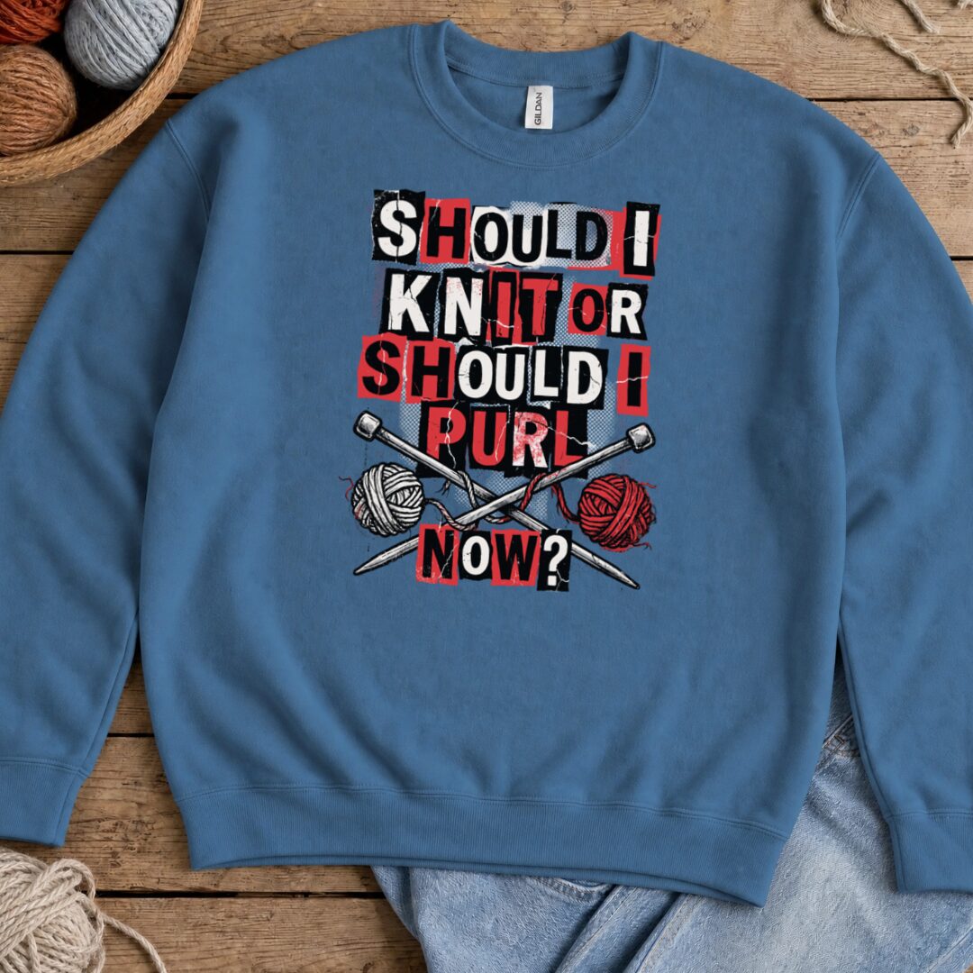 Knit Or Purl Rock Sweatshirt Indigo Blue t-shirt