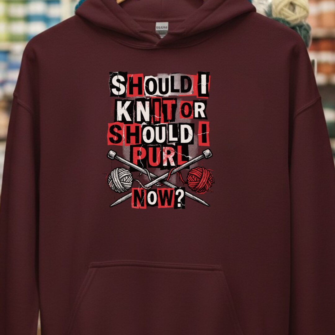 Knit Or Purl Rock Hoodie Maroon t-shirt